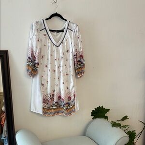 India Boutique White and Multicolor Mini Dress